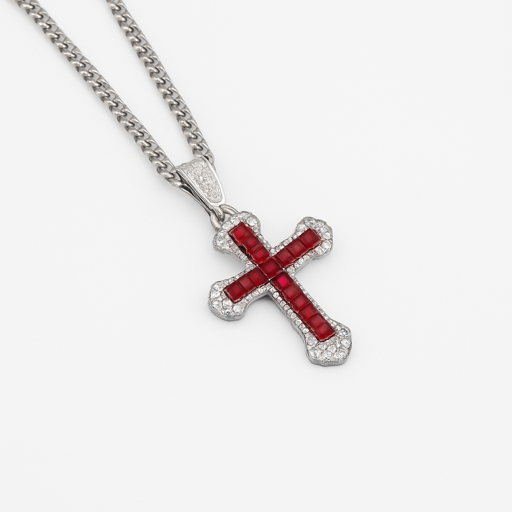 ๐ Iced Cross Pendant โ Noirlink Edition