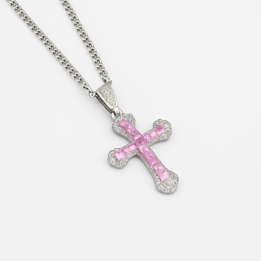 💎 Iced Cross Pendant – Noirlink Edition