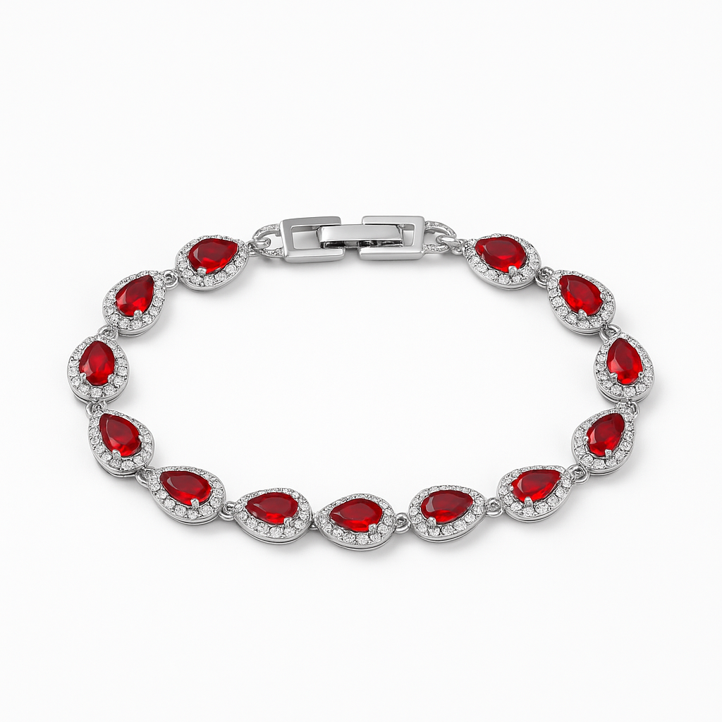 Royal Crimson Tear Drop Bracelet (Unisex)