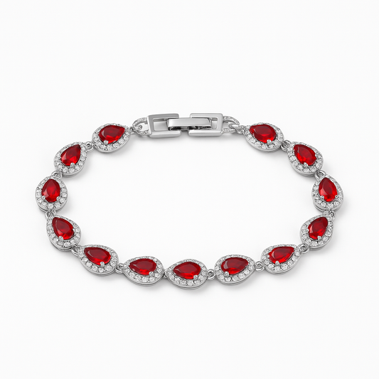 Royal Crimson Tear Drop Bracelet (Unisex)