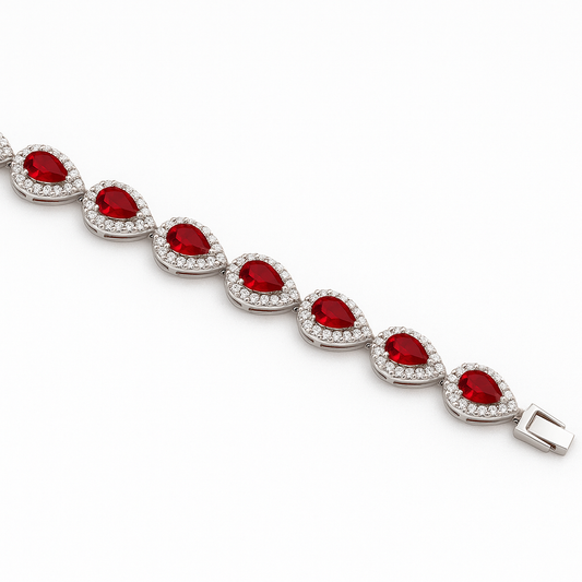 Royal Crimson Tear Drop Bracelet (Unisex)